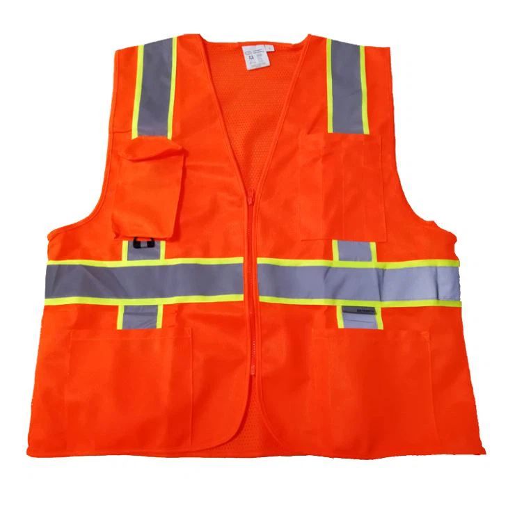 Orange Safety Vest with Pockets